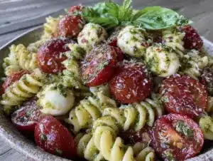 lazy girl caprese pasta salad - featured image