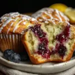 lemon blueberry zucchini muffins - featured image