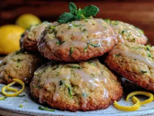 lemon glazed zucchini cookies - featured image
