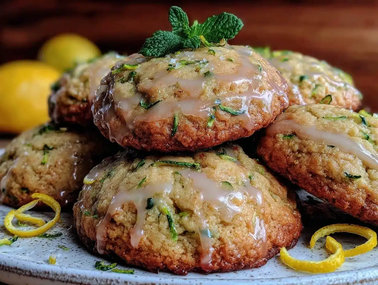 lemon glazed zucchini cookies - featured image
