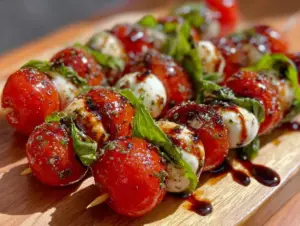 mini caprese skewers - featured image