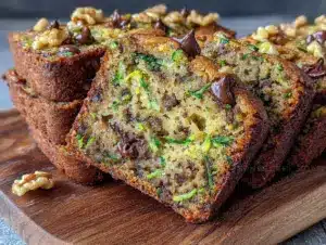 moist chocolate chip zucchini bread - featured image