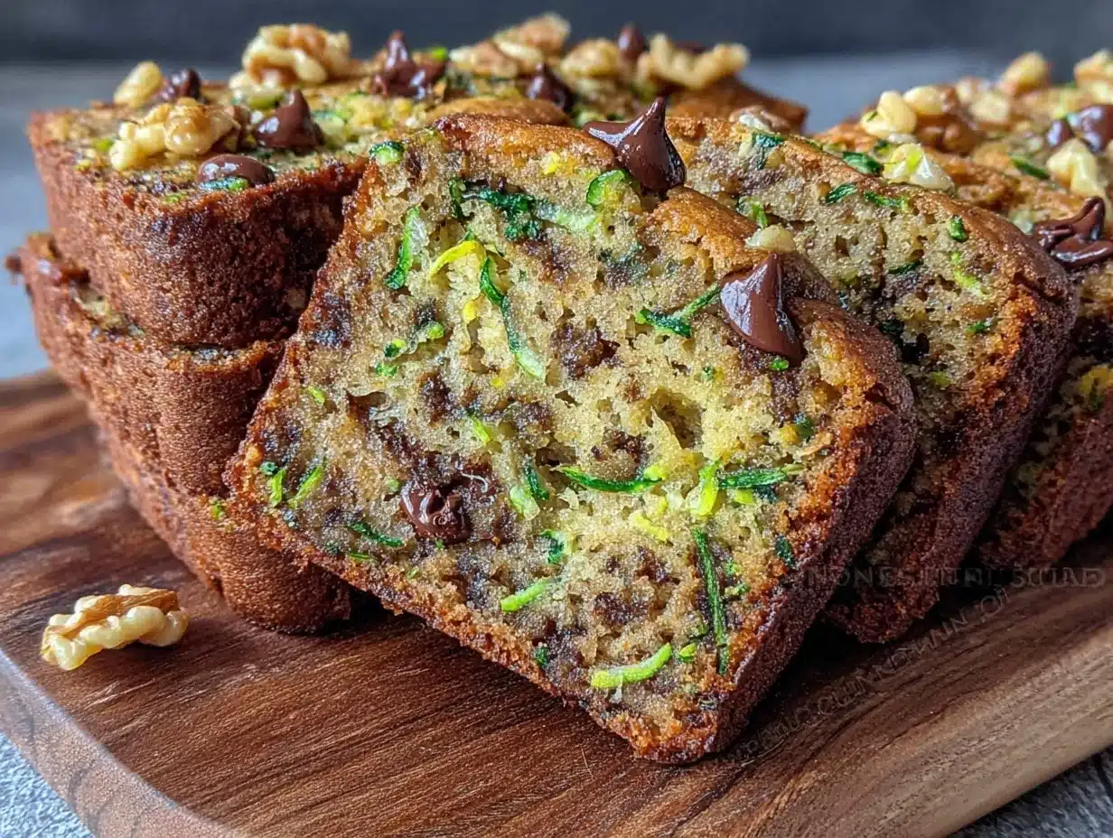 moist chocolate chip zucchini bread - featured image