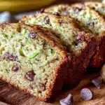 moist homemade chocolate chip zucchini banana bread - featured image
