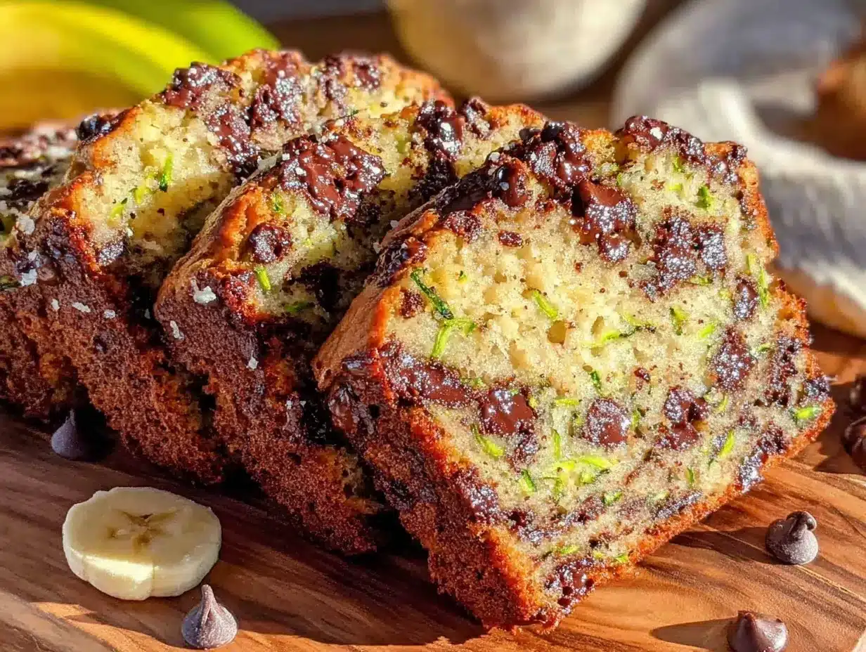 moist homemade chocolate chip zucchini banana bread preparation steps