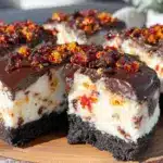 no-bake firecracker Oreo cheesecake bars - featured image