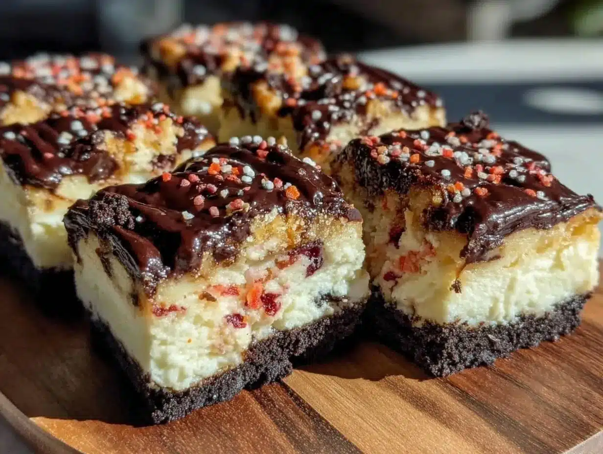 no-bake firecracker Oreo cheesecake bars preparation steps