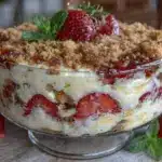 no bake strawberry cheesecake trifle - featured image