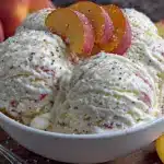 no-churn peaches and cream ice cream - featured image