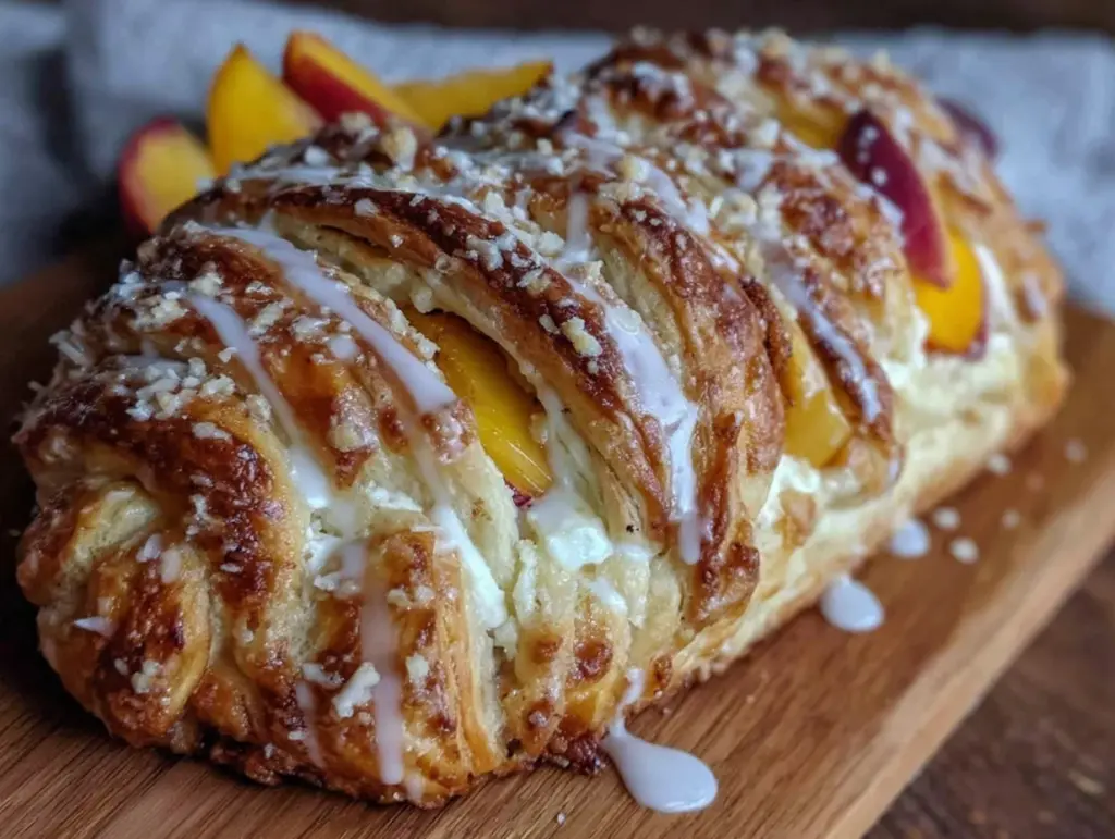 peach cream cheese danish braid - featured image