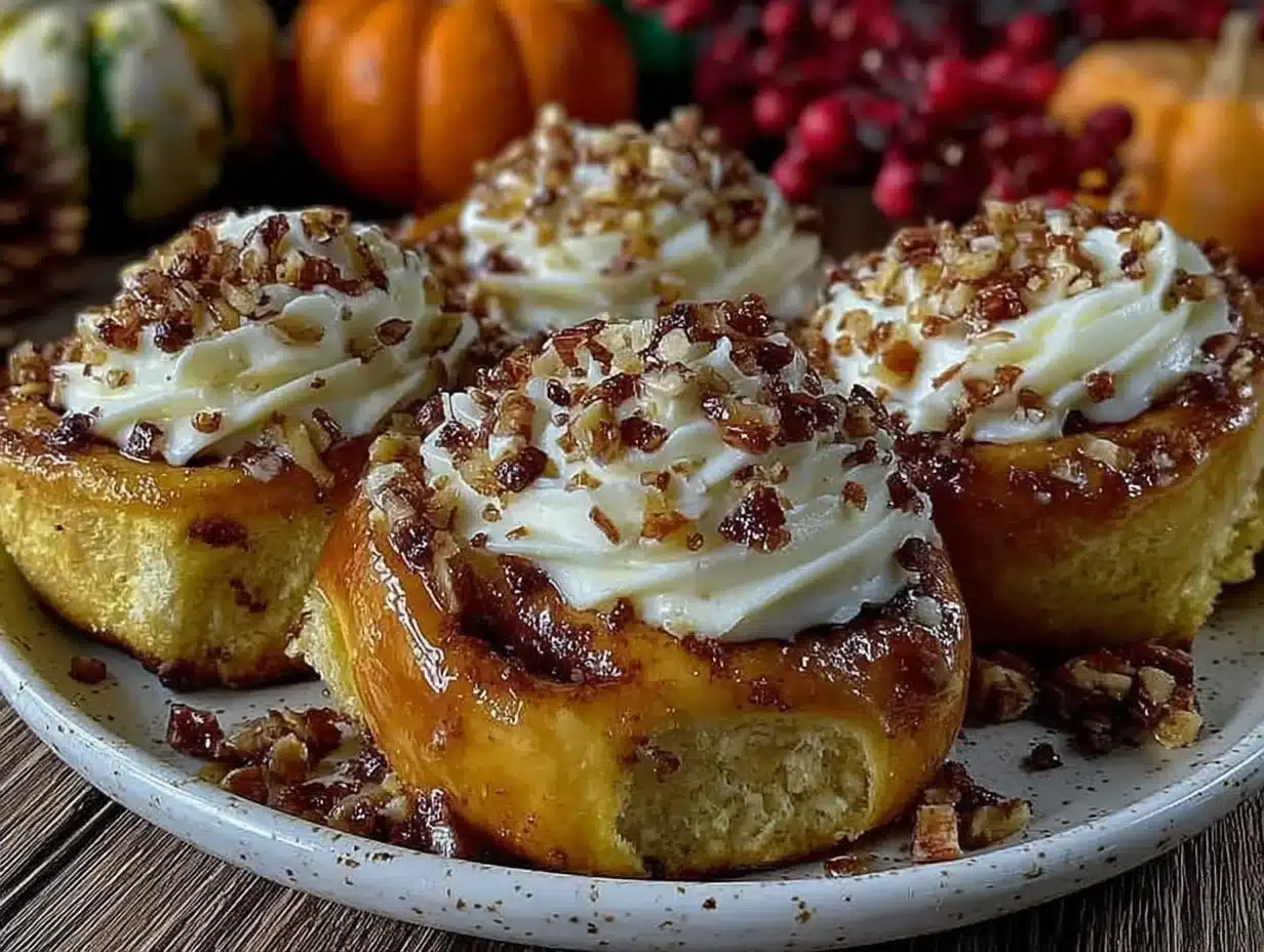 pumpkin spice cinnamon rolls - featured image