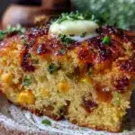 roasted hatch green chile cornbread - featured image