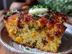 roasted hatch green chile cornbread - featured image