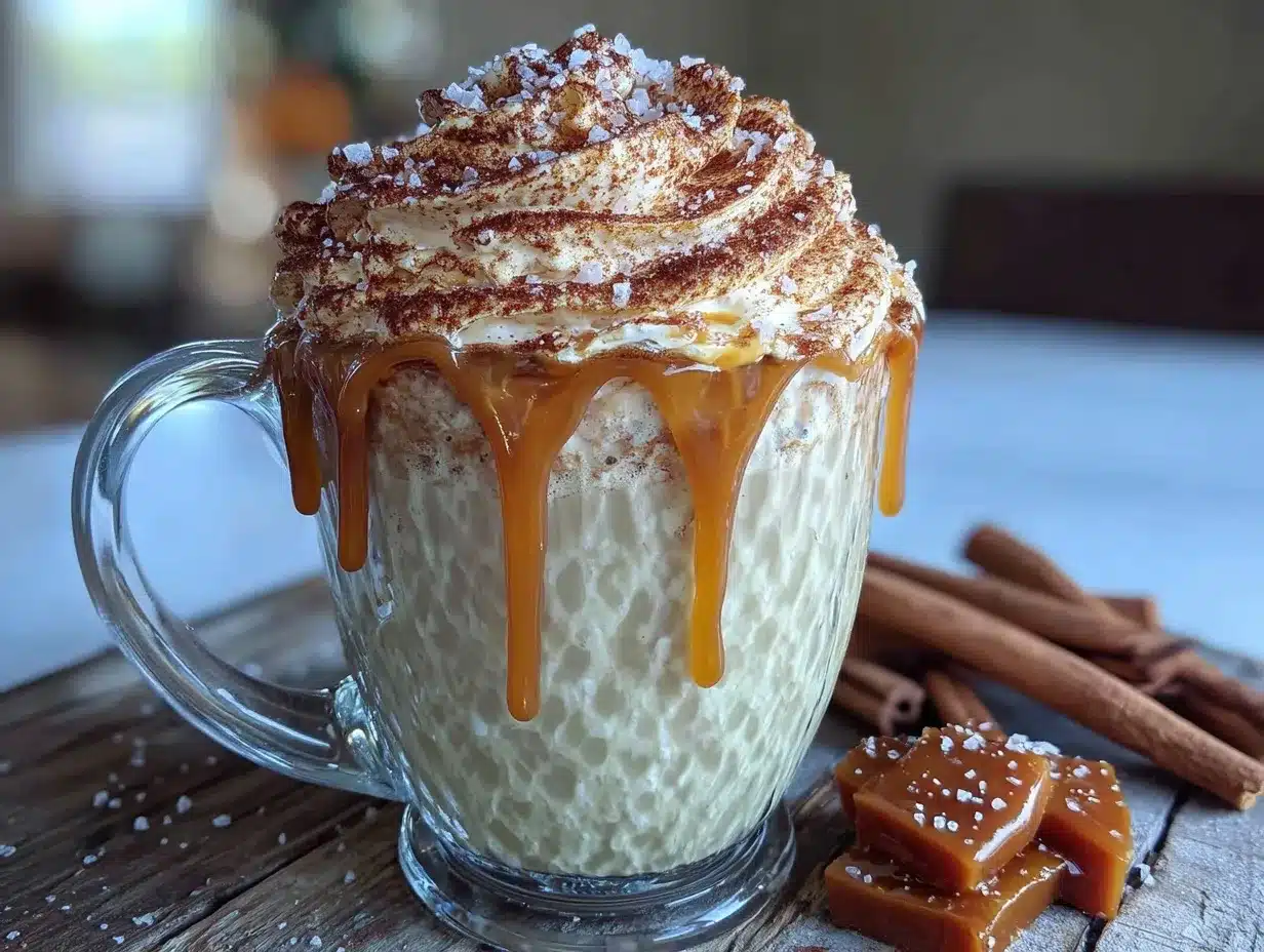 salted caramel white hot chocolate preparation steps