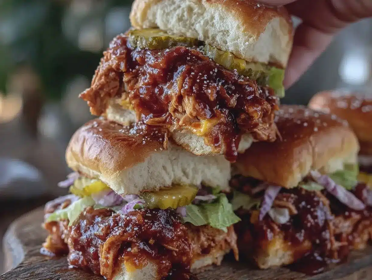 smoky bourbon bbq pulled chicken sliders preparation steps
