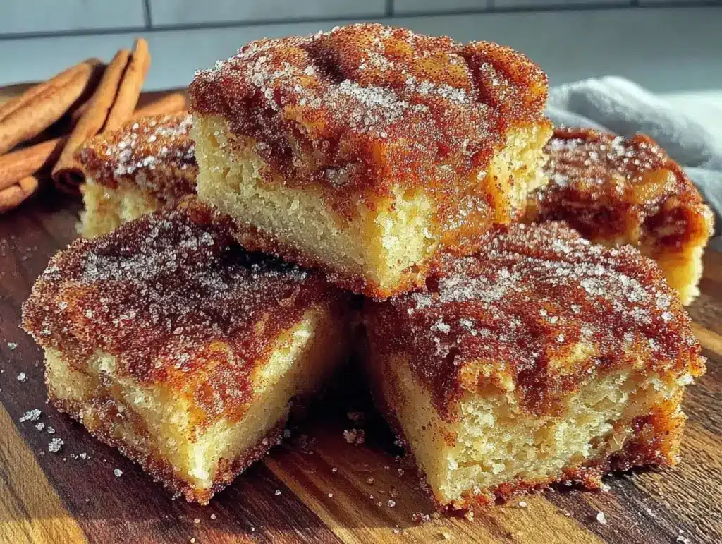 soft baked snickerdoodle bars - featured image