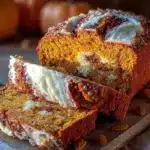 sourdough pumpkin bread with cream cheese swirl - featured image