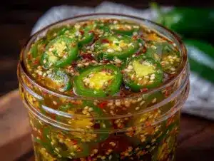 spicy pickled jalapeños in brine - featured image