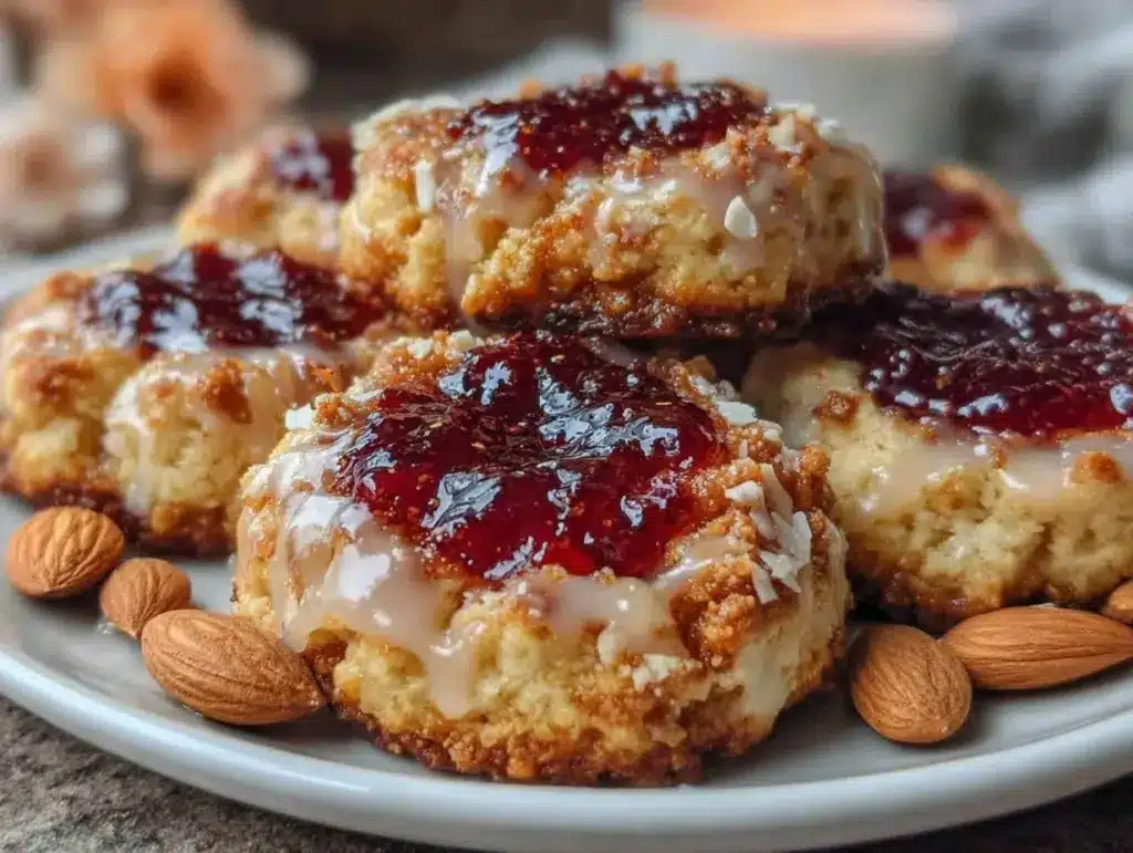 strawberry jam thumbprint cookies - featured image