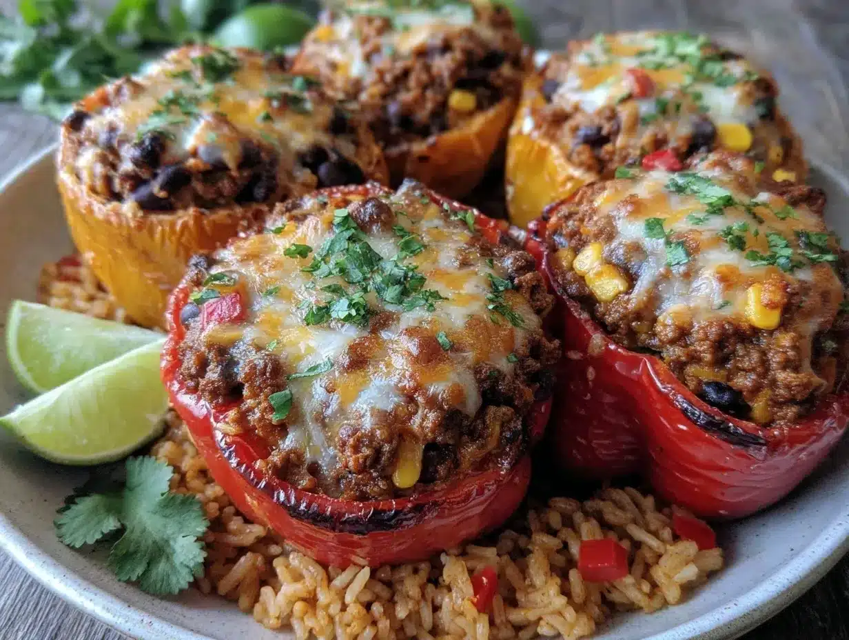 taco-stuffed bell peppers preparation steps