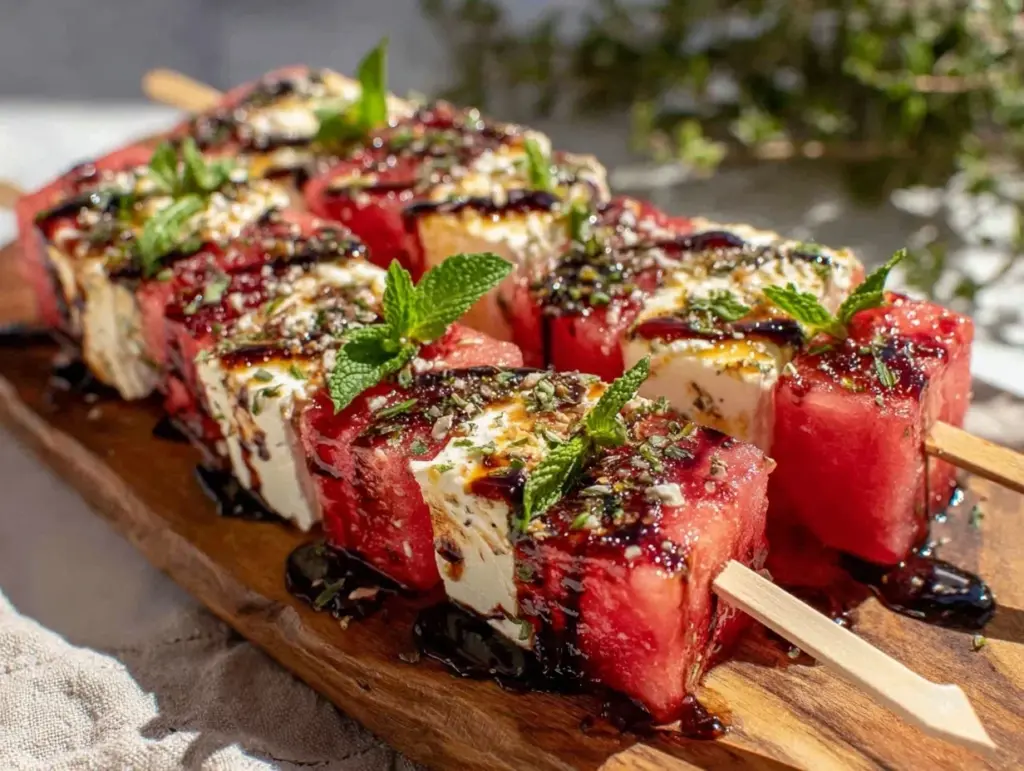 watermelon feta skewers - featured image